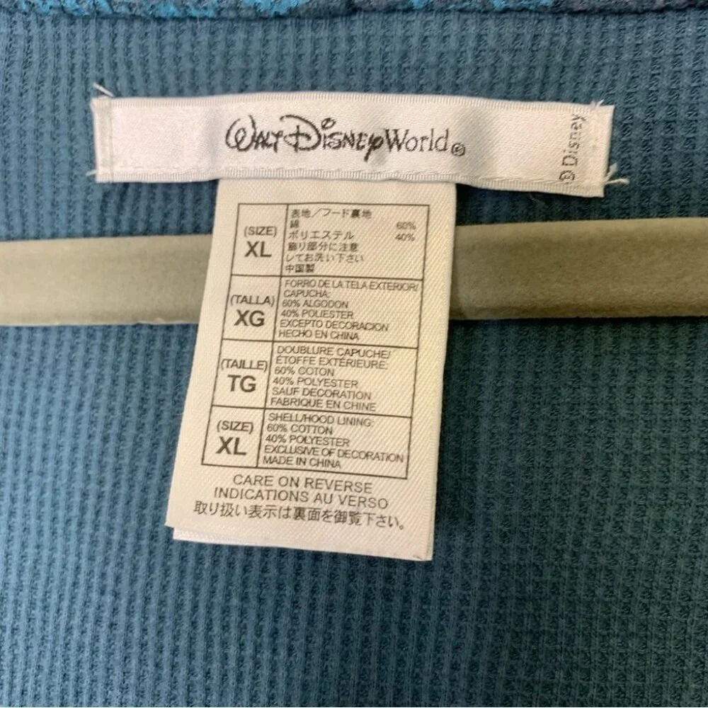 Walt Disney World Y2K Ribbed Mickey Mouse Print Zip Up Hoodie Size XL - Picture 5 of 13